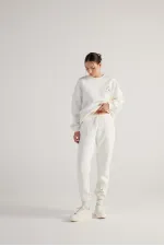 Pantalon de survêtement fin écru