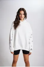 Sweat-shirt blanc à œil