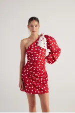 Robe à pois rouge
