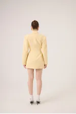 Belden Oturmalı Galina Blazer Ceket Sarı