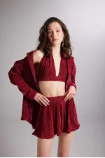 Bustier confortable rouge bordeaux