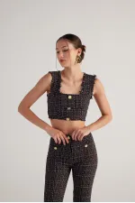 Bustier en tweed noir