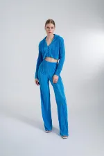 Comfy Crop Shirt Blue