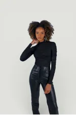 Draped Bluz Siyah