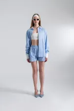 Chemise oversize Harmony bleue