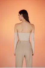 Chemisier lisse beige