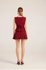 Jupe courte Elena bordeaux