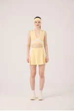 Jupe courte Stella jaune taille haute