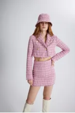 Tweed Skirt Pink
