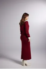Elias Knit Dress Burgundy