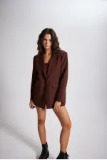 Veste blazer Panky, couleur café