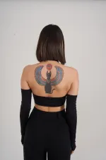 Crop Model Kol Detaylı Pretty Bluz Siyah