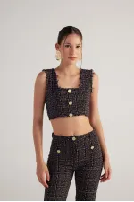 Bustier en tweed noir