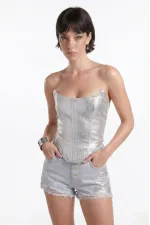 Bustier bleu brillant