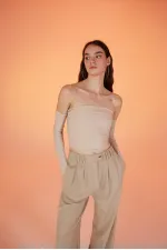 Chemisier lisse beige