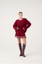 Jupe Harold en maille bordeaux