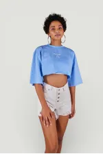Holly Crop T-shirt Blue