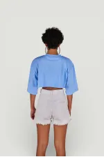 Holly Crop T-shirt Blue