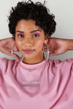 Holly Crop Tshirt Pembe