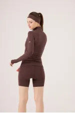 Short Kacie mini à taille croisée, marron