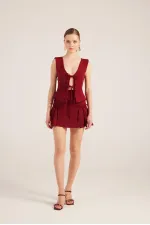 Jupe courte Elena bordeaux