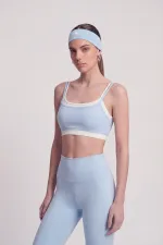 Fabiola Double-Layer Strappy Bustier, Blue Fabiola Double-Layer Strappy Bustier, Blue