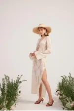Robe en maille beige Zeya