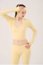 Ellen Bolero with Tie-Up Crop Cut, Yellow