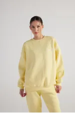 Sweat-shirt jaune fin