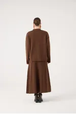 Zoi Knit Skirt Brown