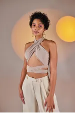 Wrap Top Beige