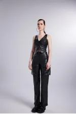 Pantalon en cuir Hera noir