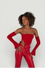 Pantalon en cuir rouge Rebel