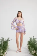Ensemble de tricot pour poupée lilas