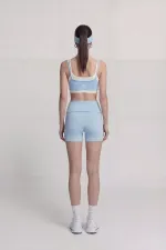 Beli Kıvrımlı Mini Kacie Şort Mavi