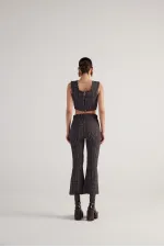 Bustier en tweed noir