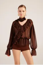 Chemise marron Sassy