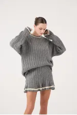 Harold Knitted Skirt Gray