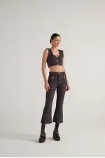 Pantalon en tweed noir