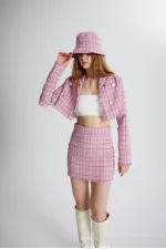 Tweed Skirt Pink