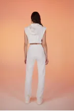 Paça Çıtçıtlı 3 İpli Jura Eşofman Altı Beyaz