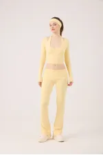 Flare Ellen Leggings with Waistband, Yellow