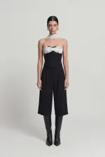 Lace Shawl Detail Corset Tayla Bustier Black