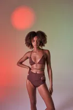 Delphi Yüksek Bel Bikini Altı Kahverengi