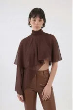 Pantalon en cuir marron Dolores