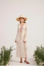 Robe en maille beige Zeya