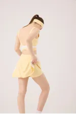 Jupe courte Stella jaune taille haute