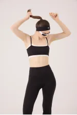 Fabiola Double-Layer Strappy Bustier, Black