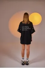 Eye Print Oversize Eye T-shirt and Bike Leggings Set Black