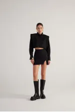 Tria Crop Shirt Black